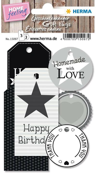 Produktbild HERMA Geschenkanhänger Black and White (6x)