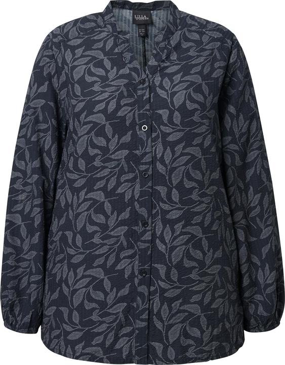 Produktbild Ulla Popken Bluse, Cupromix, Blätter, Stehkragen, Langarm (50, 52)