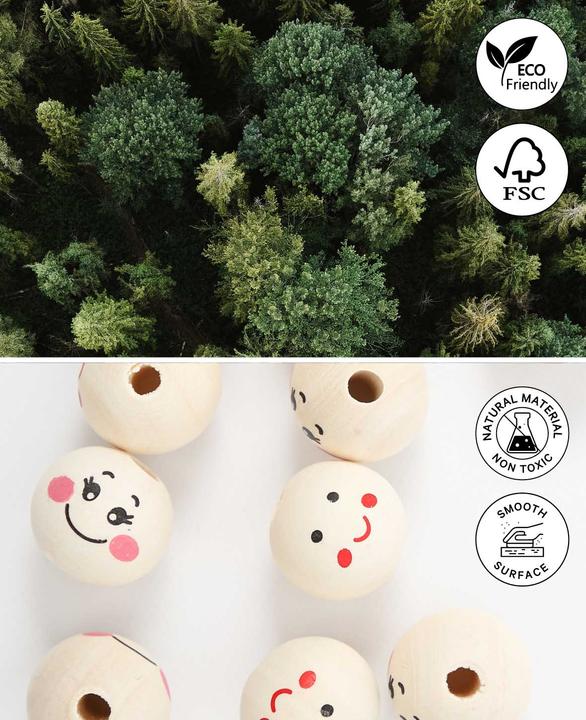 Immagine prodotto I Am Creative Holzperlen Gesicht, Träumend