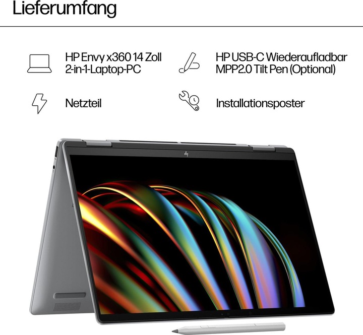 Productafbeelding HP Envy x360 (14", Intel Core Ultra 7 155U, 32 GB, 1000 GB, NL)
