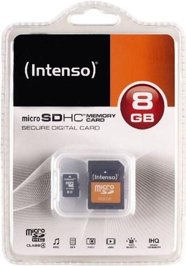 Image du produit Intenso carte microSD de classe 4 (8 Go, microSDHC)