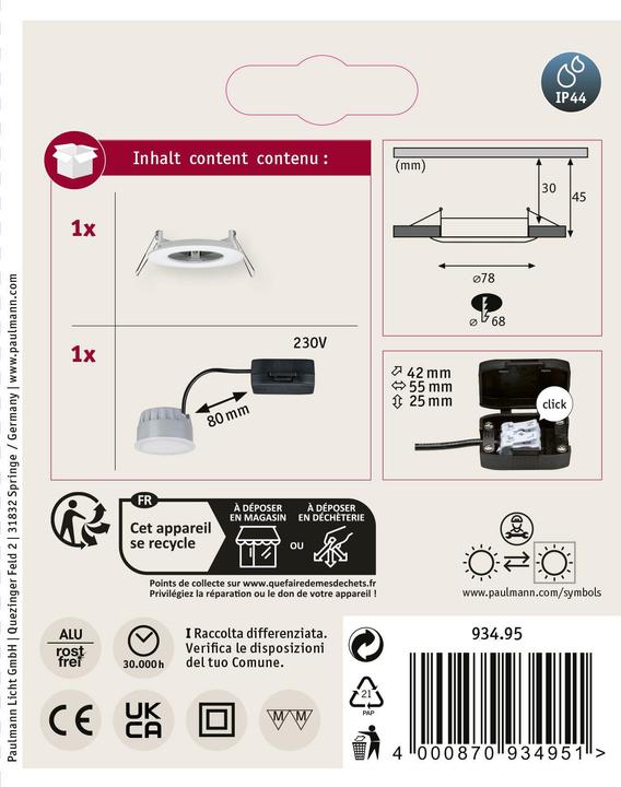 Produktbild Paulmann Einbauleuchte Nova Set (460 lm)