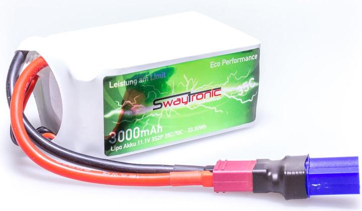 Actual product image Swaytronic LiPo 3S 11.1V 3000mAh 35C/70C EC5 2 (11.10 V, 3000 mAh)