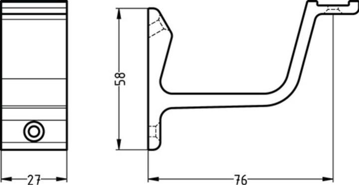 Immagine prodotto Hermeta Supporto per corrimano 3550 alluminio anodizzato nero supporto dritto (Alluminio)