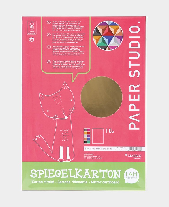 Produktbild I Am Creative Spiegelkarton 23 x 33 cm, 10 Blatt (220 g/m², 10 x)