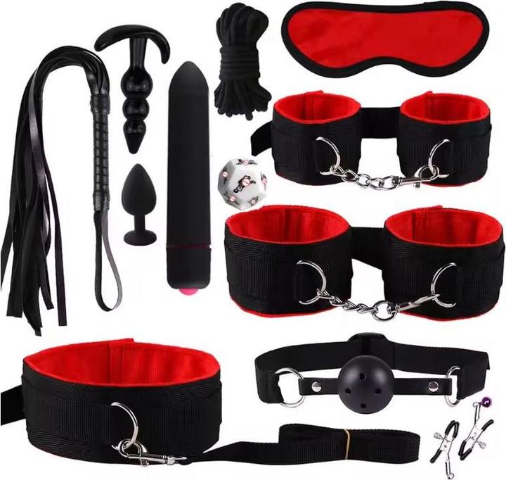 Image du produit Jiuai Ensemble de bondage rouge de 12 pièces