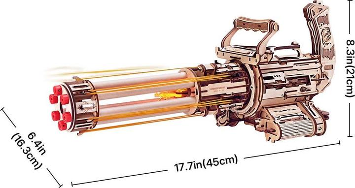 Produktbild Robotime Bausatz Rotating-Barrel Machine Gun