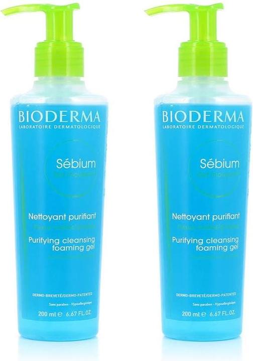Produktbild Bioderma Sébium Purifying Cleansing Foaming Gel Unscented 200ml - Pack of 2 (Reinigungsgel, 200 ml)