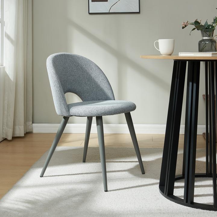 Produktbild En.Casa Esszimmerstuhl Karijoki 4er Set Webstoff Grau
