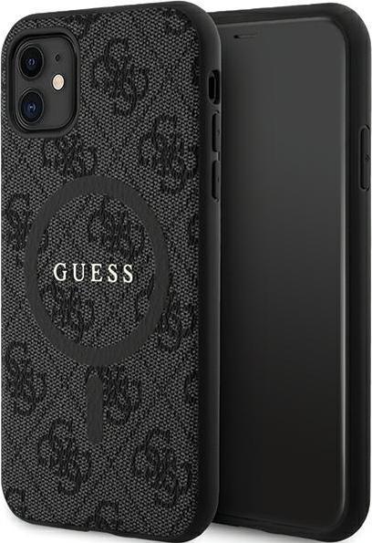 Guess GUHMN61G4GFRK iPhone 11 6.1" / Xr czarny/black hardcase 4G Collection Leather Metal Logo MagSa (Apple iPhone 11, Apple iPhone XR)
