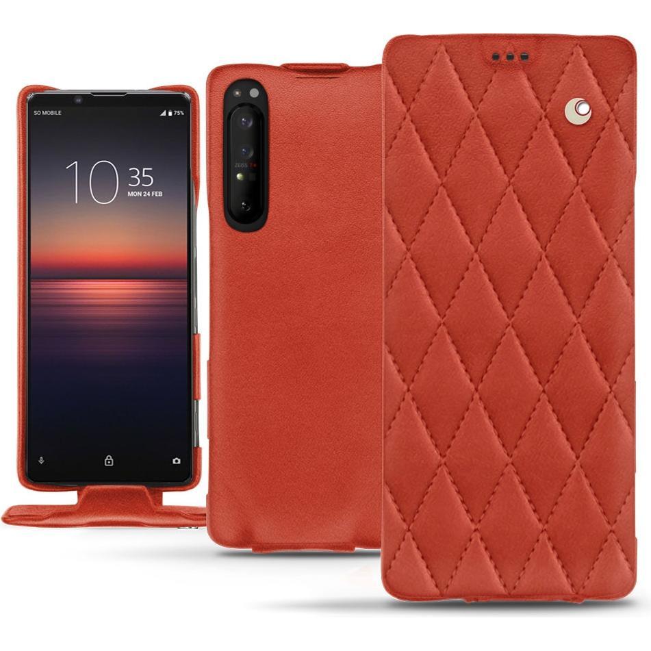 Thumbnail - Noreve Lederschutzhülle vertikal (Sony Xperia 1 II), Smartphone Hülle, Orange
