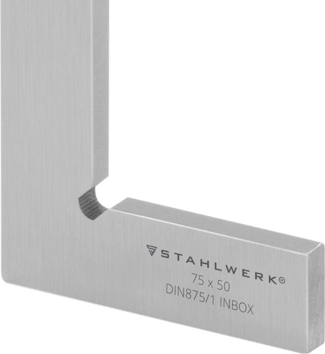 Produktbild Stahlwerk Flachwinkel 90° 75 x 50 mm DIN 875/1 aus rostfreiem Edelstahl