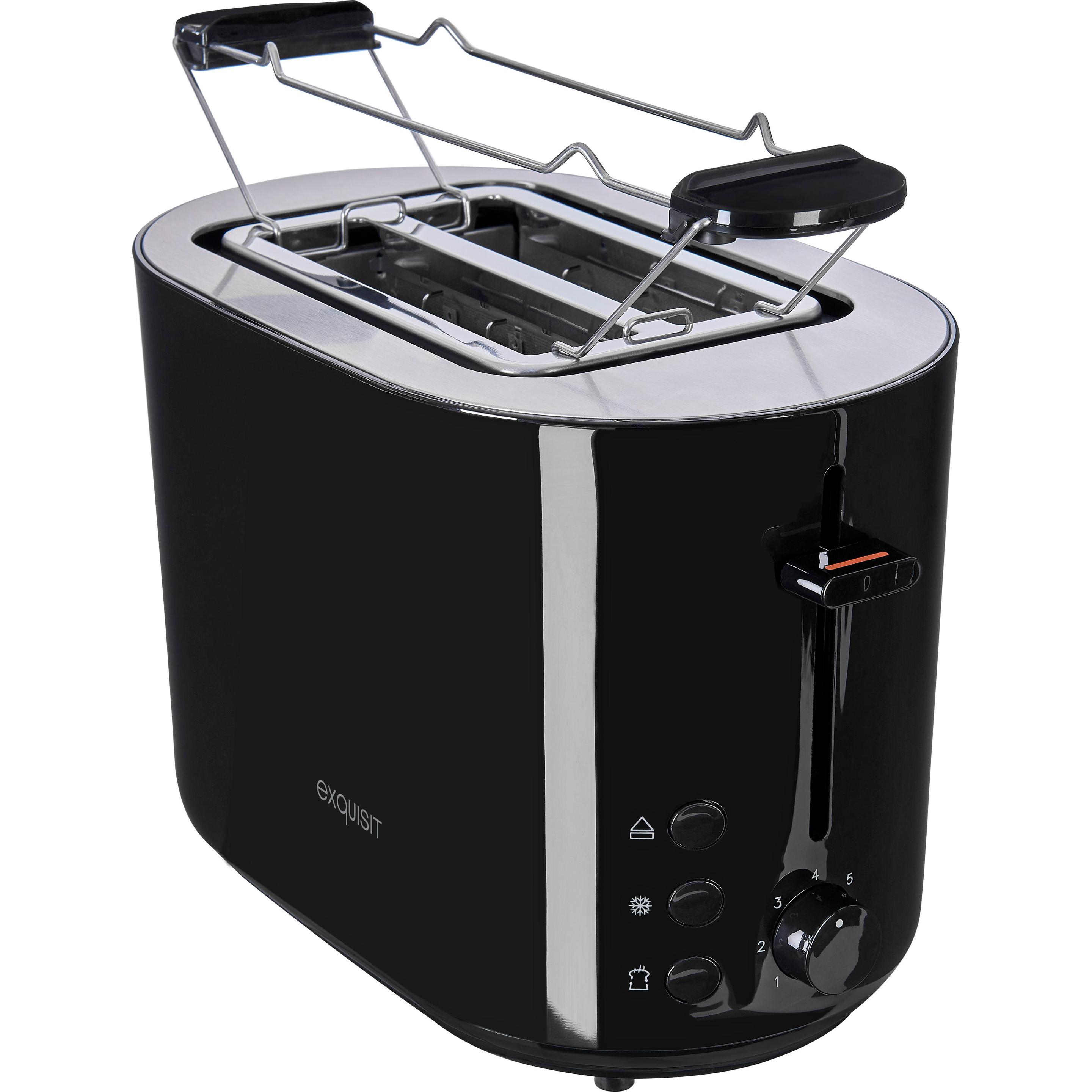 Exquisit TA 6103, Toaster, Schwarz