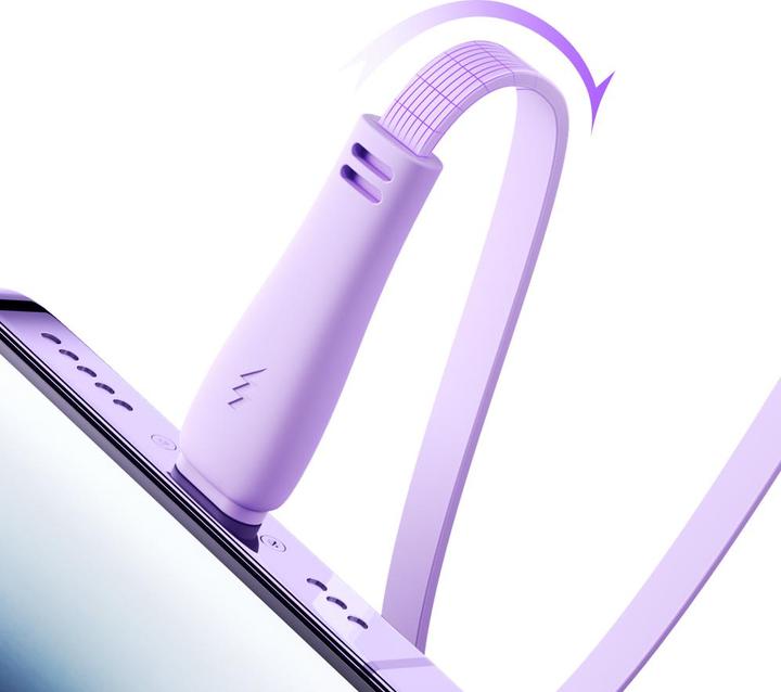Actual product image Joyroom S-A40 Colorful Series 3in1 retractable cable USB-A to USB-C / Lightning / microUSB 1m - purp (1 m, USB 3.2 Gen 1)