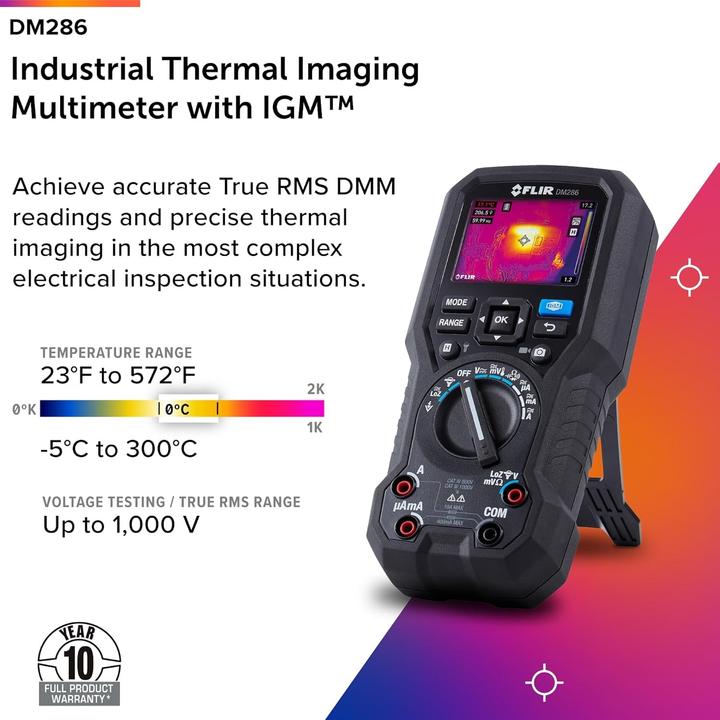 Actual product image Flir DM286 Hand-held multimeter integrated thermal imaging camera CAT III 1000 V, CAT IV 600V Display (CAT III 1000V, CAT IV 600V)