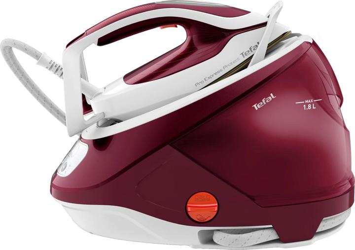 Immagine prodotto Tefal GV9220 Stazione di stiratura a vapore Durilium AirGlide Autoclean, con piastra di appoggio Burgundy (2600 W, 540 g/min)