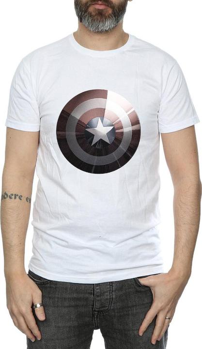 Actual product image Mens Captain America Shield Shiny T-Shirt (M)