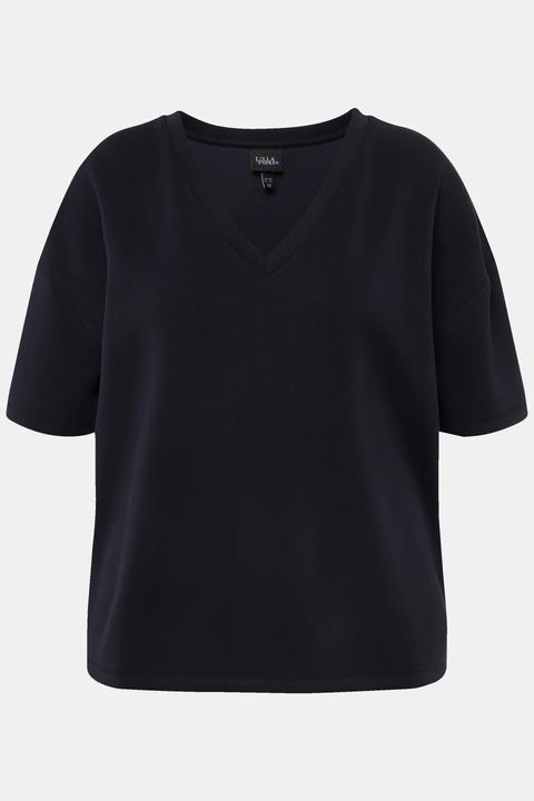 Produktbild Ulla Popken Soft-Sweatshirt, Oversized, V-Ausschnitt, Halbarm (46, 48)
