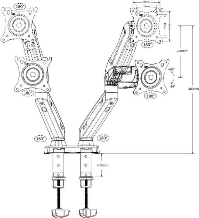 Produktbild Maclean MC-861 Flachbildschirm-Tischhalterung (27 Zoll) (Tisch, 27.01")