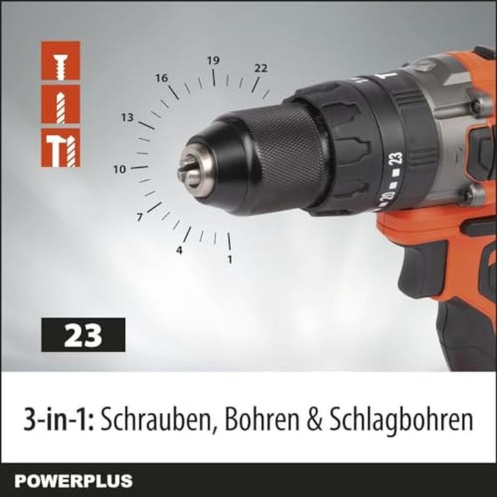 Image du produit Powerplus Perceuse-visseuse à percussion Dual Power sans balais 20V 65Nm - batterie et chargeur non inclus