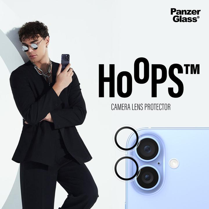 Actual product image PanzerGlass Hoops Transparent Lens Protector iPhone '24 6.1"/ 6.7" (1 pcs., Apple iPhone 16, Apple iPhone 16 Plus)