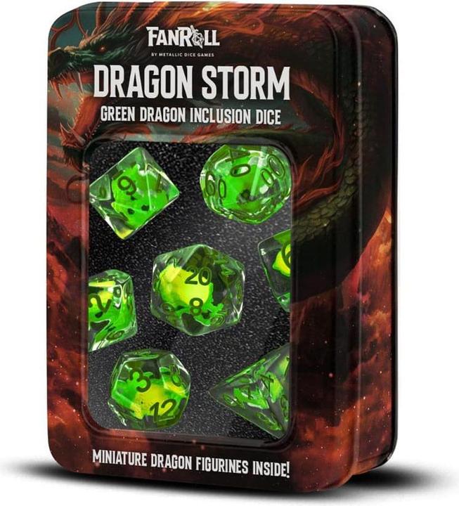 Actual product image FanRoll Dragon Storm Inclusion Würfel Set Green Dragon (7)