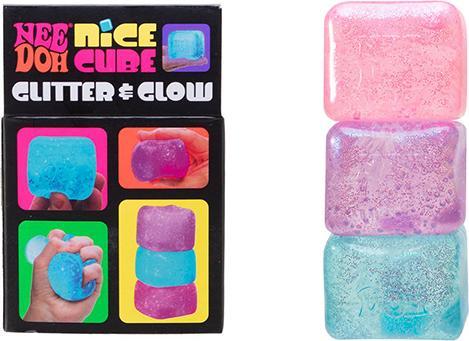 Actual product image NeeDoh Nice Cube Glitter & Glow Assorted