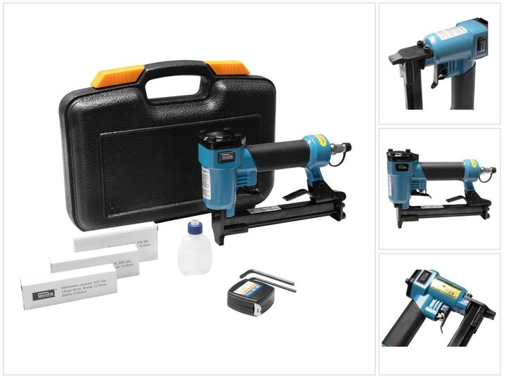 Actual product image Güde KN 14 Compressed air stapler IG 1/4" ( 40088 ) + 1800x staples + oil + safety goggles + case