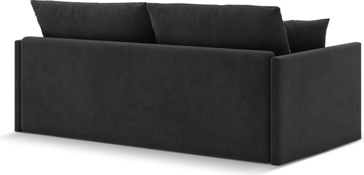 Actual product image Cosmopolitan Design Velvet Sofa With Bed Function, "Shannon", 3 Seats, Dark Grey, 209x94x87 Made in Europe (3-seater)
