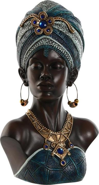 Produktbild Esprit Deko-Figur Home Blau Schwarz Gold Afrikanerin 23 x 17 x 39 cm