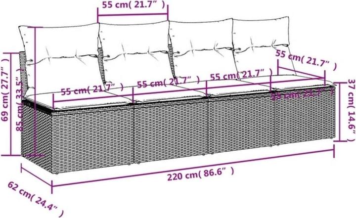 Produktbild vidaXL Gartensofa