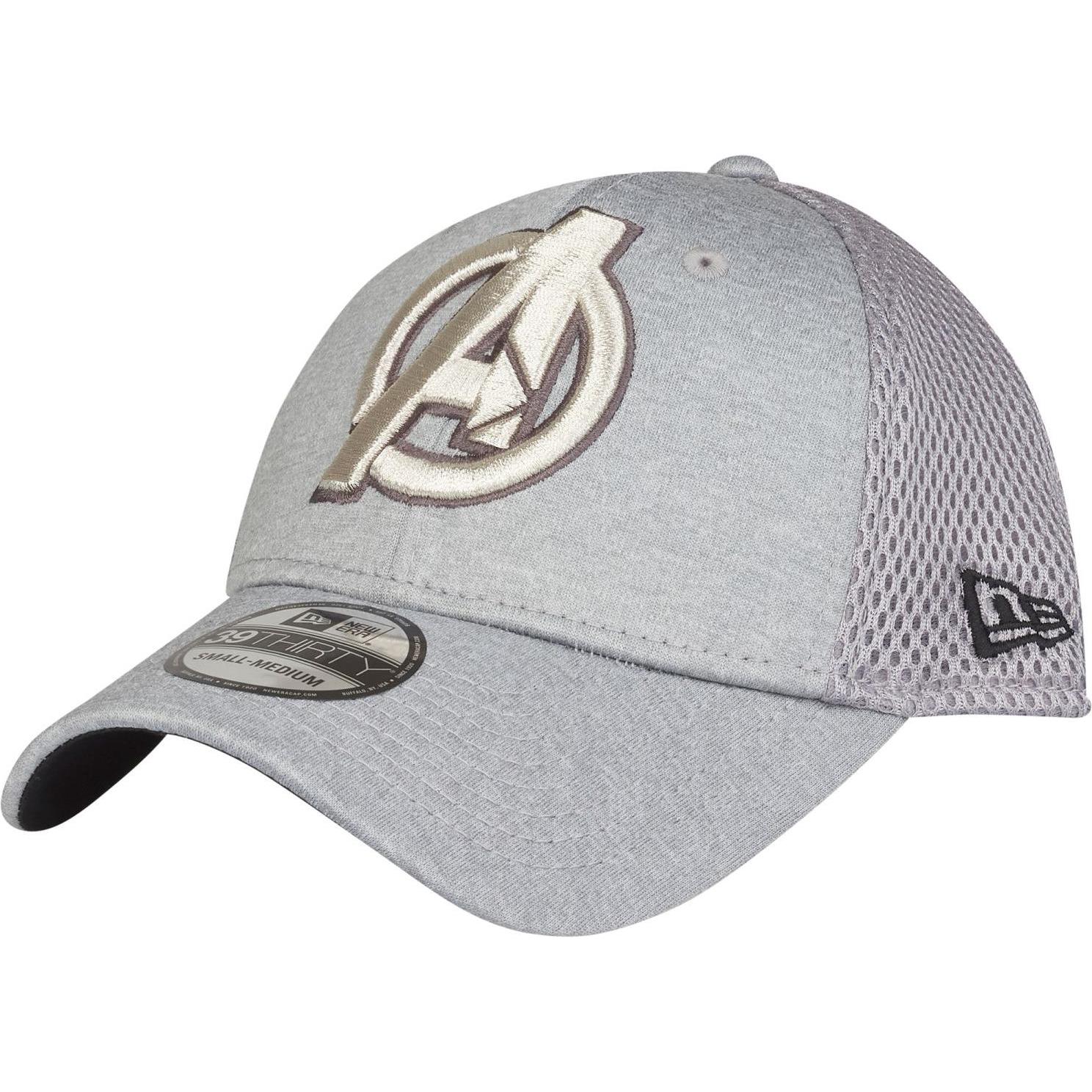 New Era, Herren, Cap, 39Thirty Stretch Cap - SHADOW TECH Avengers - M/L, Grau, (M)