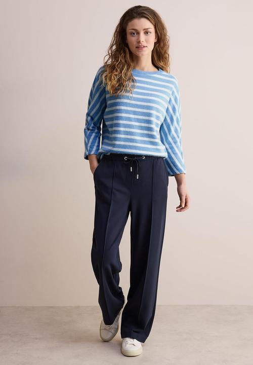 Actual product image Cecil Striped Boat Neck Three-Quarter Sleeve Shirt with Elastic Hem (XL)