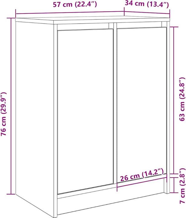 Actual product image vidaXL Schuhschrank (57 x 34 x 76 cm)