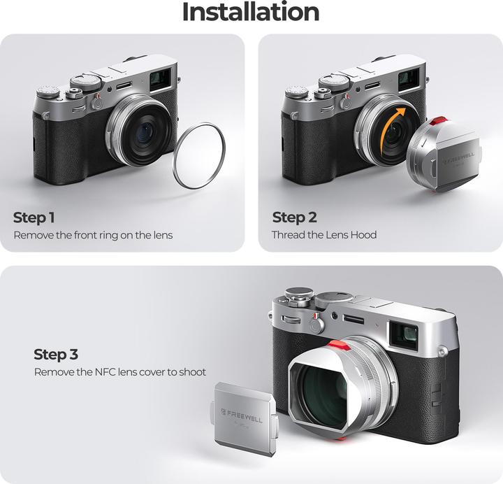 Immagine prodotto Freewell Fuji X100 Series Real Lens Hood (Silver) (Confezione)