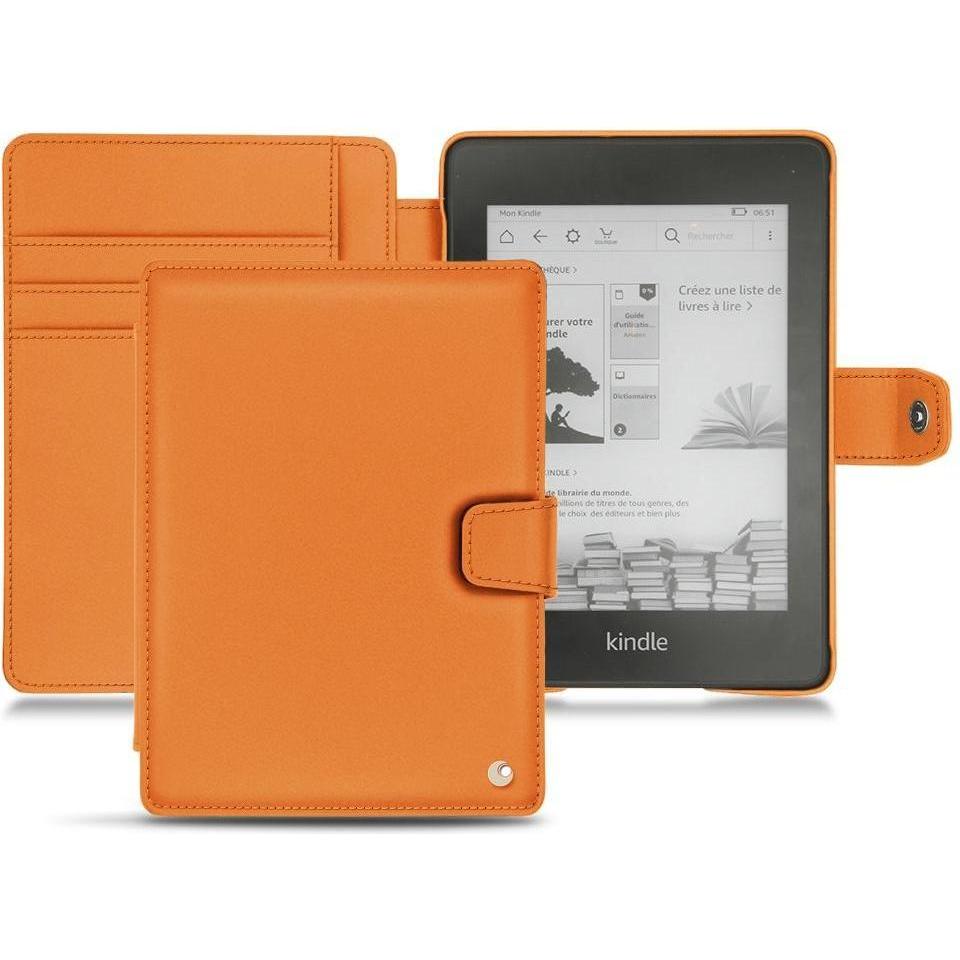 Noreve Lederschutzhülle Wallet (Kindle Paperwhite 2018), eReader Zubehör, Orange