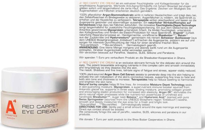 Image du produit A4 Health and Beauty Crème pour les yeux Red Carpet (Crème pour les yeux, 15 ml, Jour + nuit)