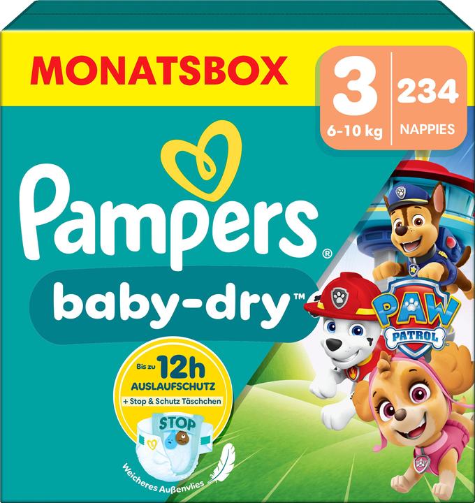 Produktbild Pampers Baby-Dry Paw Patrol Limited Edition (Gr. 3, Monatsbox, 234 Stück)