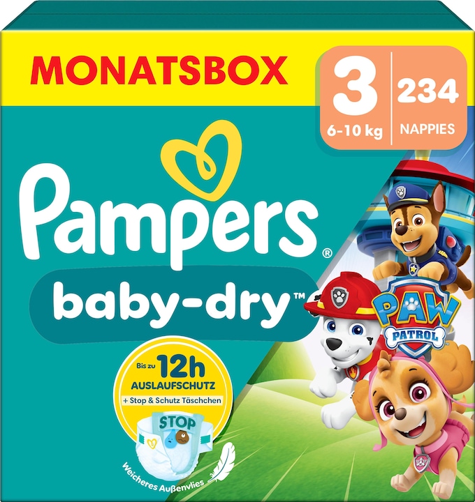 Actual product image Pampers Baby-Dry Paw Patrol Limited Edition (Size 3, Monthly box, 234 Piece)