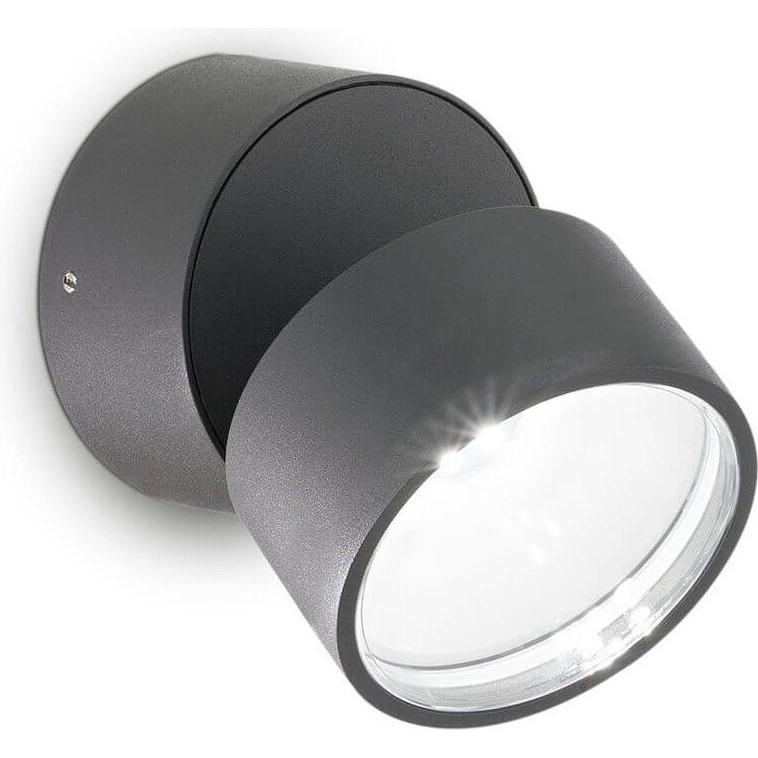 Thumbnail - Ideal lux, Gartenbeleuchtung, OMEGA ROUND LED Wandleuchte 7W ⌀90mm Anthrazit IP54 neutralweiss 285467 (650 lm, IP54)