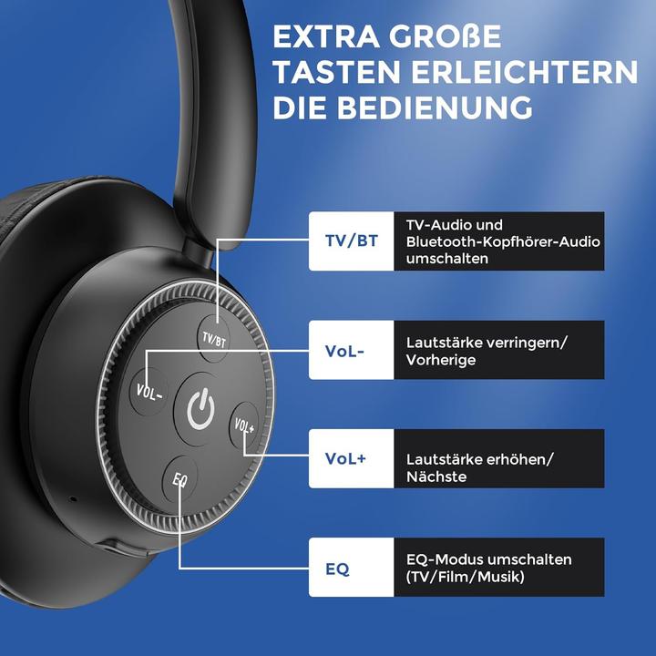 Produktbild Letsactiv Kabellose TV-Kopfhörer mit Ladestation (20 h, Kabellos)