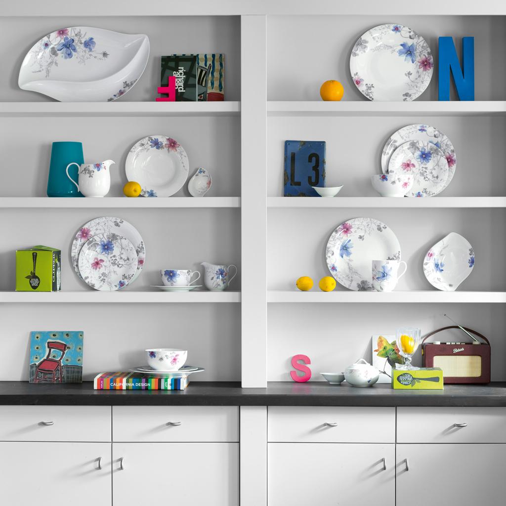 Thumbnail - Villeroy & Boch Multipack Mariefleur Gris Basic Speiseteller - 6 Stück, Teller, Mehrfarbig