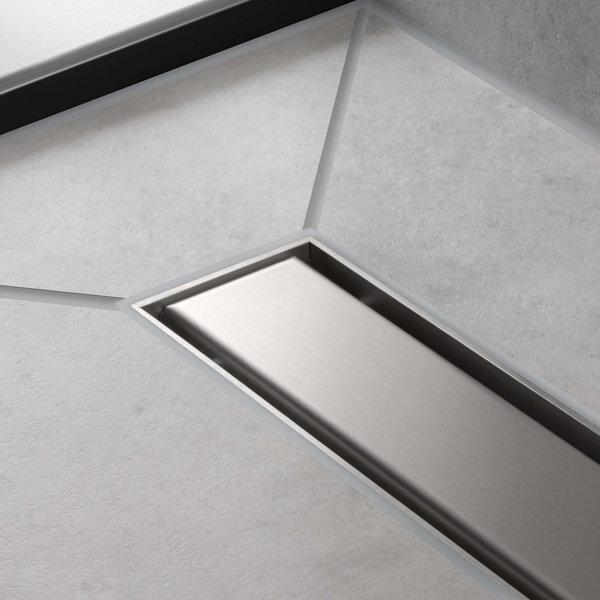 Produktbild hansgrohe RainDrain Match Fertigset Duschrinne 800 mit höhenverstellbarem Rahmen (edelstahl gebürst (800 mm)