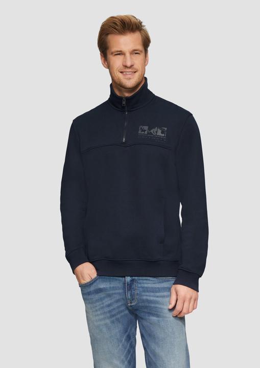 Image du produit S.Oliver Sweatshirt Sweatshirt mit Troyer-Kragen und seitlichen Eingrifftaschen (S)