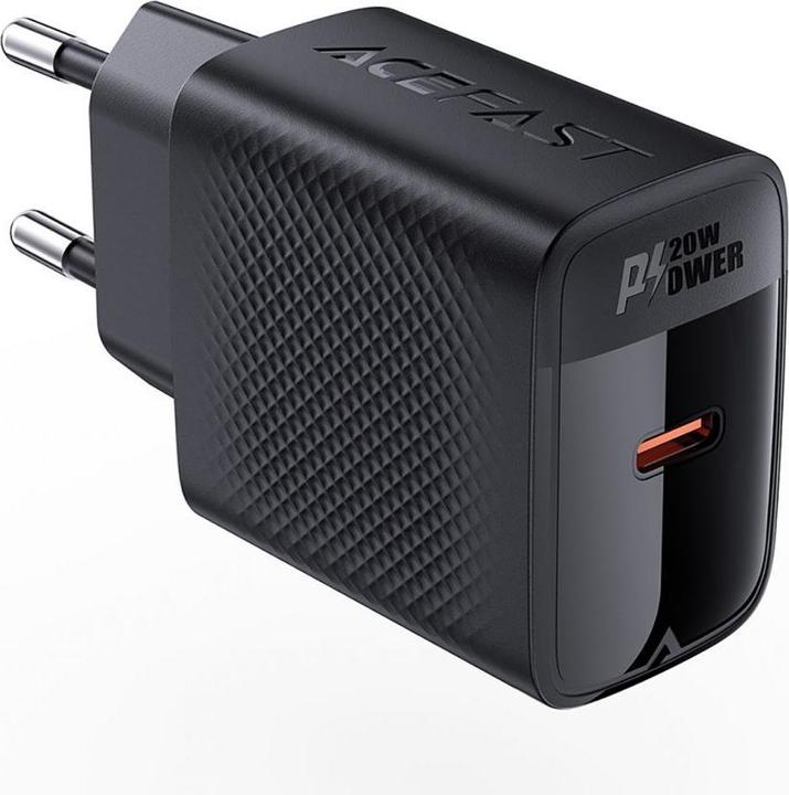 Productafbeelding Acefast A82 GaN USB-C PD 20W netwerkoplader - zwart (20 W, 1 portie)