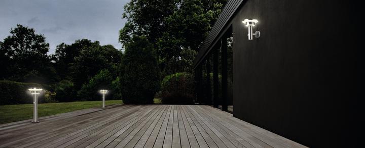 Image du produit Osram ENDURA® STYLE SOLAR DOUBLE CIRCLE 40cm Post Sensor Double Circle 6W Acier inoxydable (400 lm, IP44)