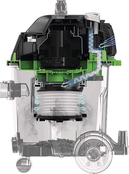 Image du produit Cleancraft Aspirateur eau et poussière wetCAT 120 RH pour l'aspiration de liquides et de particules (Aspirateur eau et poussière)