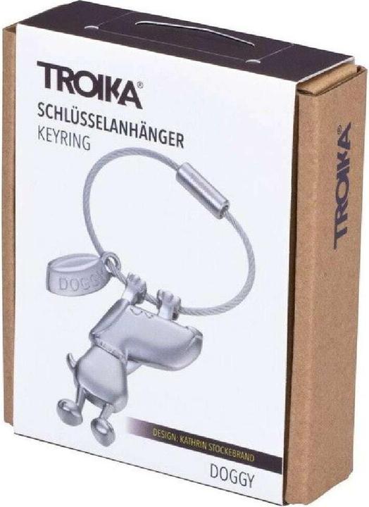 Actual product image Troika DOGGY key ring dog, bowl, matt grey