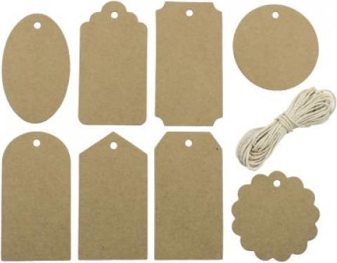 Artoz Geschenkanhänger braun Hangtag Set Recycling 16 St. (Geschenktüte, 16 x)