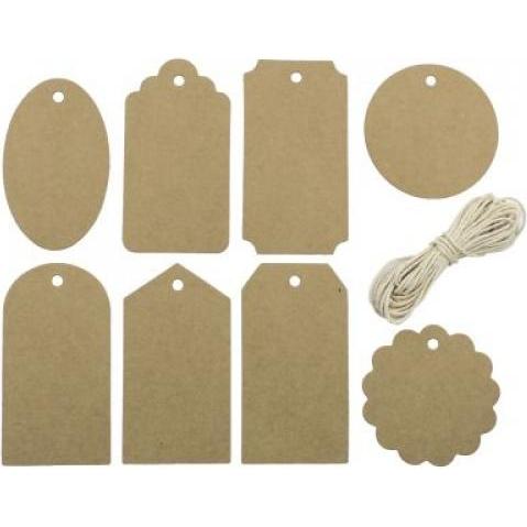 Artoz, Geschenkverpackung, Geschenkanhänger braun Hangtag Set Recycling 16 St. (Geschenktüte, 16 x)